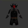 Home Decorative Samurai Armor With Black Red Face Mask Full Body Design For Living Room
