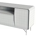 Elegant Modern Blue Wooden Sideboard Cabinet With Glass Doors And Interior Lighting Design