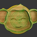 Cute Monkey Shaped Bamboo Household Tray With Smiley Face And Ear Shaped Divided Compartments