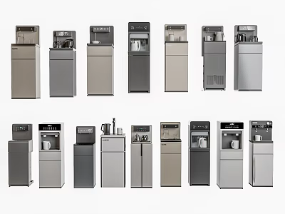 Modern Daily Appliances Various Standing Water Dispensers With Different Colors And Styles 3d model