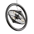 Modern Industrial Pendant Light With Black Circular Frame And Metal Mesh Shade