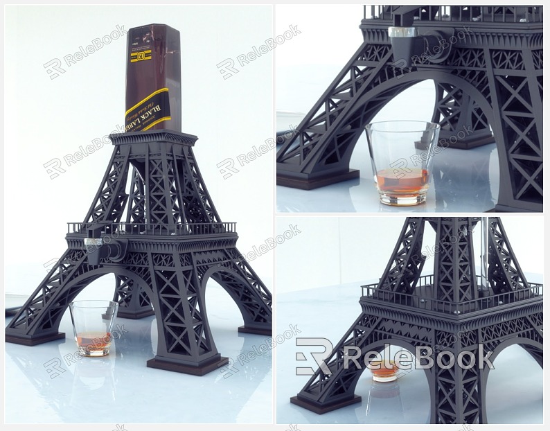 Modern wine bottle Eiffel Tower decanter model