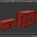 Blue Shipping Container Building With Two Units And Yellow Corner Fittings
