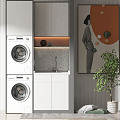 Modern washing machine cabinet washing machine 3d model