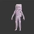 A Man Standing In White Spacesuit With Backpack And Helmet On Dark Background