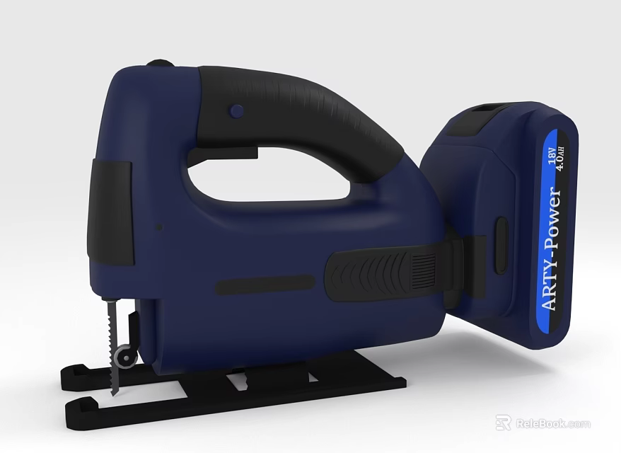 High Quality Blue Electric Jigsaw Hardware Tool With Ergonomic Handle And Stable Base 3d model 