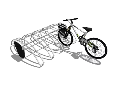Sturdy Modern Metal Bicycle Rack With Secure Parking For Mountain Bike 3d model