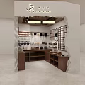 Elegant Jewelry Store Interior With Wooden Counters Display Shelves And Lighting
