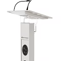 White Multifunctional Podium With Built in Microphones Control Panel And Speakers 3d model