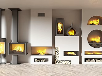 Modern Fireplace 3d model