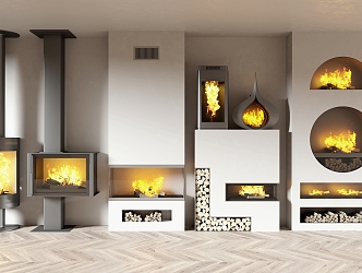 Modern Fireplace 3d model