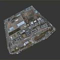 Aerial View Landscape of Urban Area with Modern Buildings Roads and Green Trees