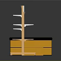 Modern Furniture White Shelves And Yellow Display Racks With Multi Tiered Structure