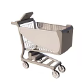Commercial Equipment Shopping Cart With Metal Frame Storage Basket Bottom Shelf And Wheels