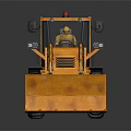 Orange Construction Loader With Large Tires Front Bucket And Driver Cab 3d model