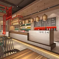 Modern Restaurant Interior Design With Orange Decor Open Layout Colorful Chairs And Greenery