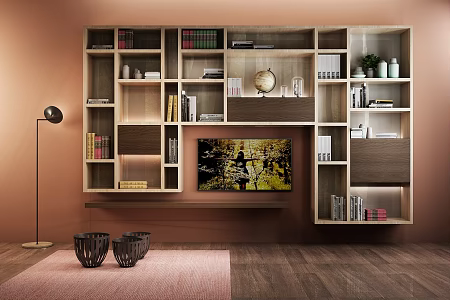 Nordic TV Cabinet TV Background Wall Cabinet 3d model