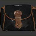 Stylish Black Brown Leather Crossbody Bag With Metal Buckle And Strap Design