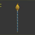 Cute Blue Pen with White Stripes and Yellow Cartoon Head Design Features