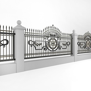 European-style wall courtyard fence guardrail partition fence 3d model