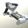 DOF 3D Model Mechanical Equipment With Industrial Arm And Pipe Components