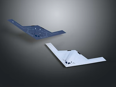 Blue And White Stealth Fighter Models Display Modern Design And Aerodynamic Structure 3d model