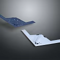 Blue And White Stealth Fighter Models Display Modern Design And Aerodynamic Structure 3d model
