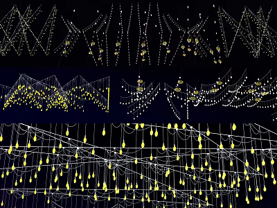 Outdoor Lights Hanging String Lights for Garden Patio Decoration with Yellow Bulbs and Festive Design 3d model