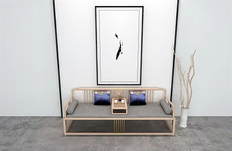 New Chinese Style Lohan Bed Dry Branch 3d model