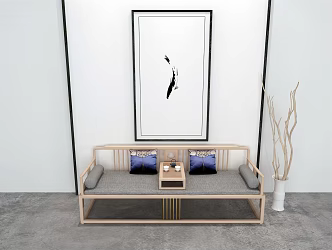 New Chinese Style Lohan Bed Dry Branch 3d model