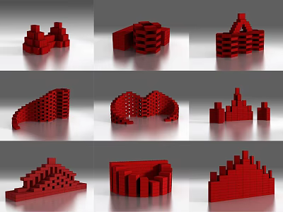 Stack box display floor stack head display 3d model Stack box display floor stack head display 3d model