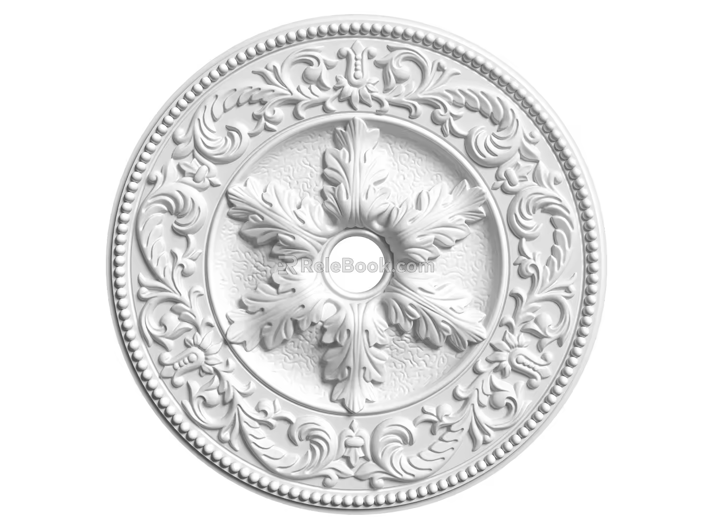 European-style lamp panel gypsum component carved 3d model