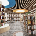 Library Reading Room Bookstore Bookstore Library Leisure Reading Area Leisure Recreation Room 3d model