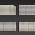 Different Upholstered Backrest Designs With Vertical Stitches And Fabric Details