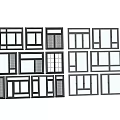 Various Modern Window Frame Designs With Different Shapes And Sizes 3d model