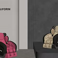 Modern Comfortable Massage Chairs With Pink Beige And Black Stylish Design In Interior Setting