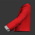 Red Formal Jacket With Black Collar White Cuffs And Button Details 3d model