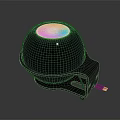 Modern Spherical Bluetooth Speaker With Mesh Surface Colorful Top Light And Plug Base 3d model