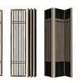 New Chinese-style screen grille partition carved partition 3d model
