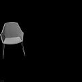 Modern Outdoor Wicker Leisure Chair With Black Metal Frame And Sleek Design