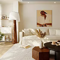 Bright Modern Living Dining Room Interior With Sofa Coffee Table Large Window And Green Plants