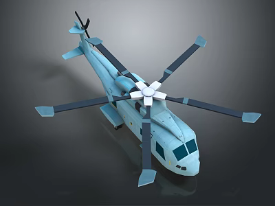 3D Rendered Helicopter Model with Six Rotors and Detailed Cockpit Design 3d model