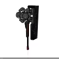 Mechanical Device With Metal Circular Components Black Panel And Red Handle