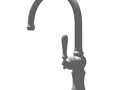 Modern Single Handle Kitchen Faucet With Curved Spout And Chrome Finish 3d model