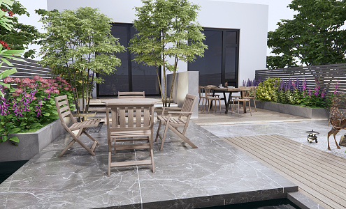 Modern Courtyard Garden 3d model