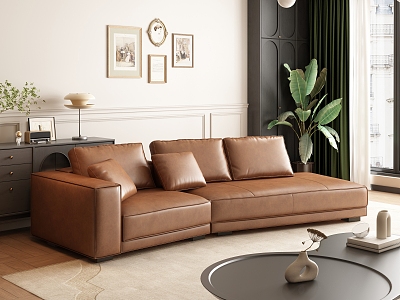 Middle Ancient Living Room Middle Ancient Sofa Leather Sofa model