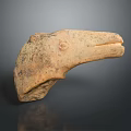 Ancient Terracotta Bird Head Sculpture With Handcrafted Texture And Earthy Archaeological Style