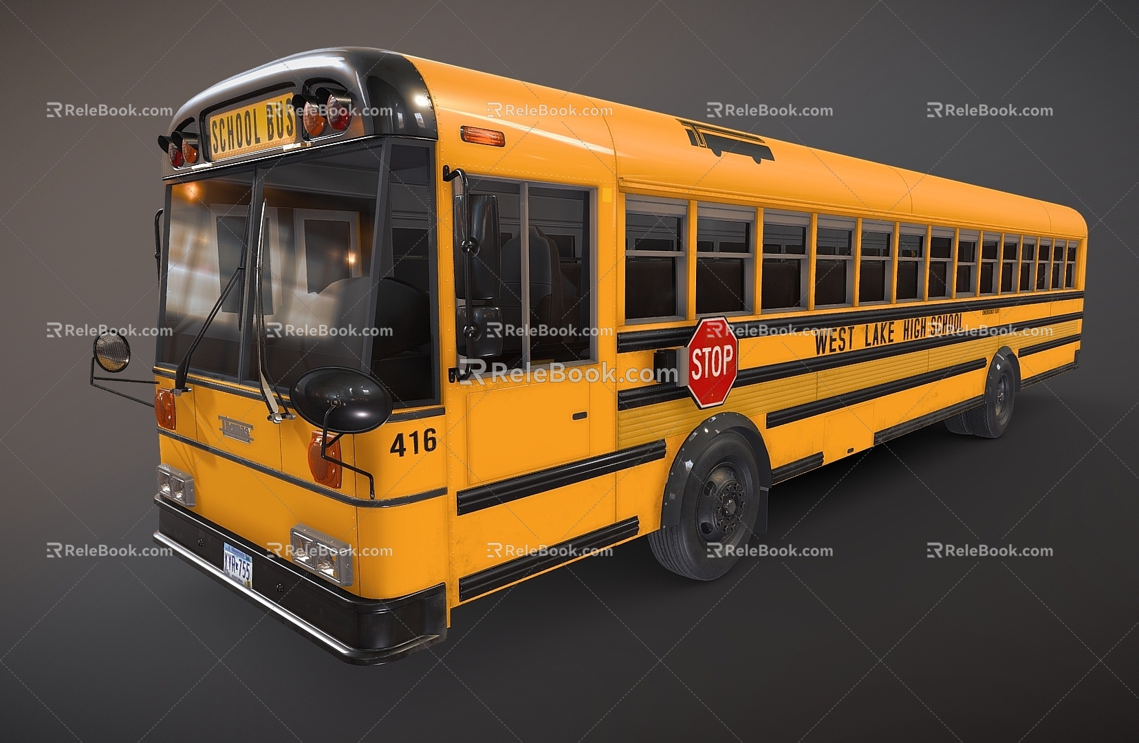 Traffic car school bus retro school bus bus bus 3d model