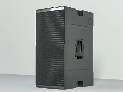 Professional Black Speaker With Mesh Surface And Side Handle Audio Equipment 3d model