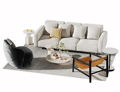 Modern sofa coffee table combination 3d model